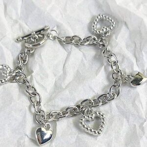Silver Heart Charm Bracelet